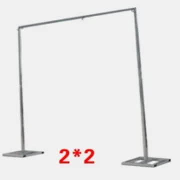 Wrought iron wedding purdah bracket 2x2 background support with telescopic frame, two bases and three rods
