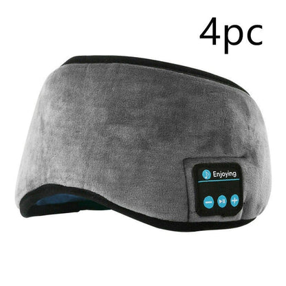 Wireless Bluetooth 5.0 Eye Mask with integrated music player, speakers, and microphone for hands-free calling