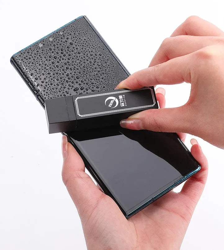Black disposable screen cleaner kit with 40 wipes for mobile phone and tablet decontamination