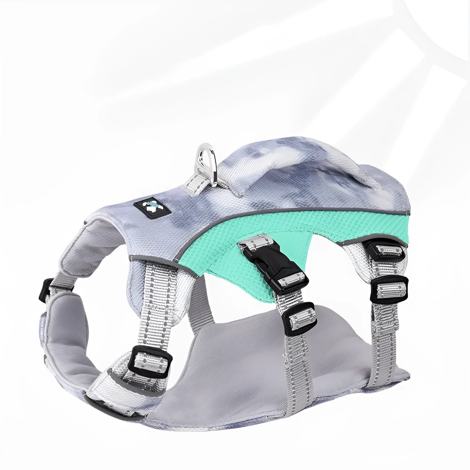 Reflective adjustable pet chest strap in light blue, pink, dark blue or orange for dog accessory attachment