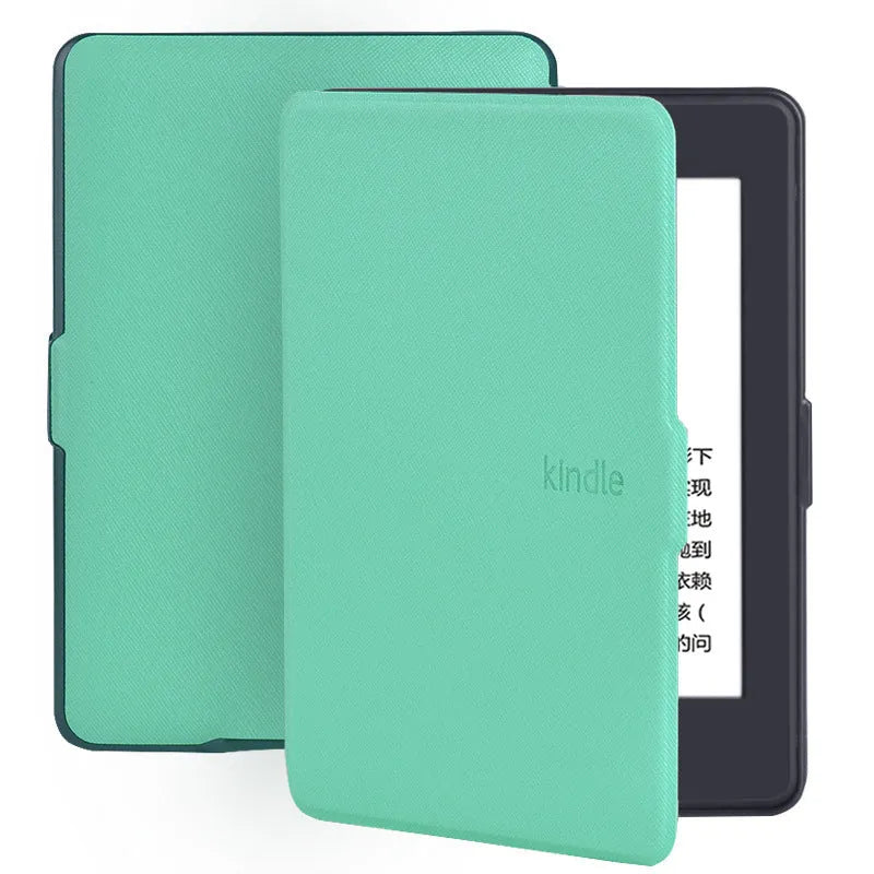 Kindle ebook leather case for Paperwhite 899 and 958 in microfiber leather, 170mm x 120mm x 10mm, shown in available colours