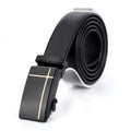 Men's automatic buckle belt with iron mirror acrylic buckle, imitation leather strap, patent leather finish