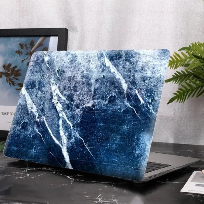 PC marble pattern protective laptop sleeve for MacBook Air and Pro models, 13 and 15 inch