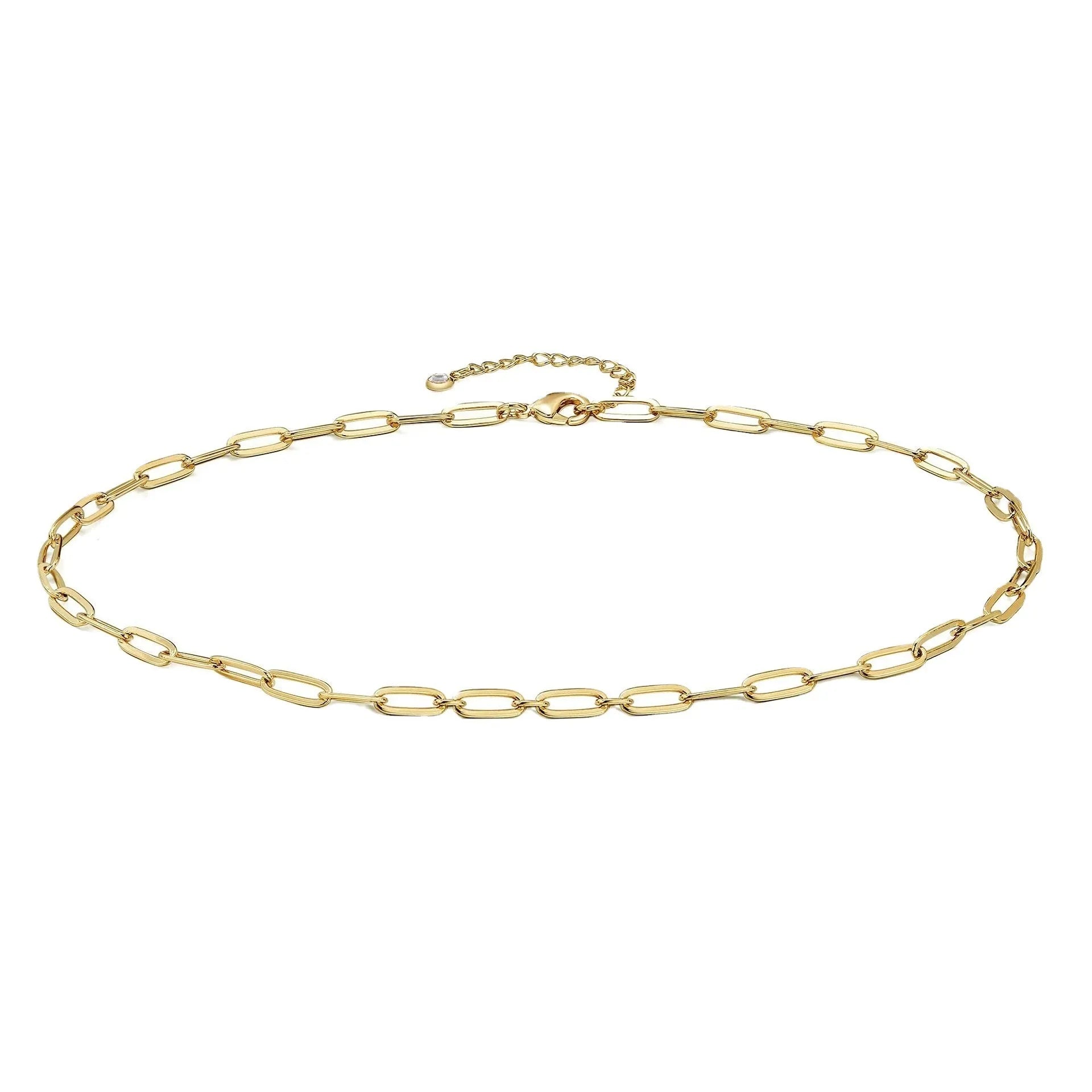 Women's multilayer geometric fashion necklace copper electroplated original design U-shaped pendant 19 colour styles adjustable chain