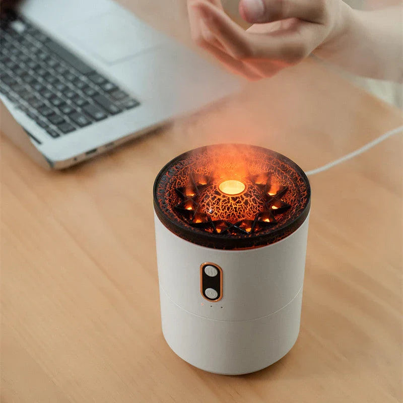 Calming Volcanic Aroma Diffuser: USB-Powered Jellyfish Humidifier with Night Light