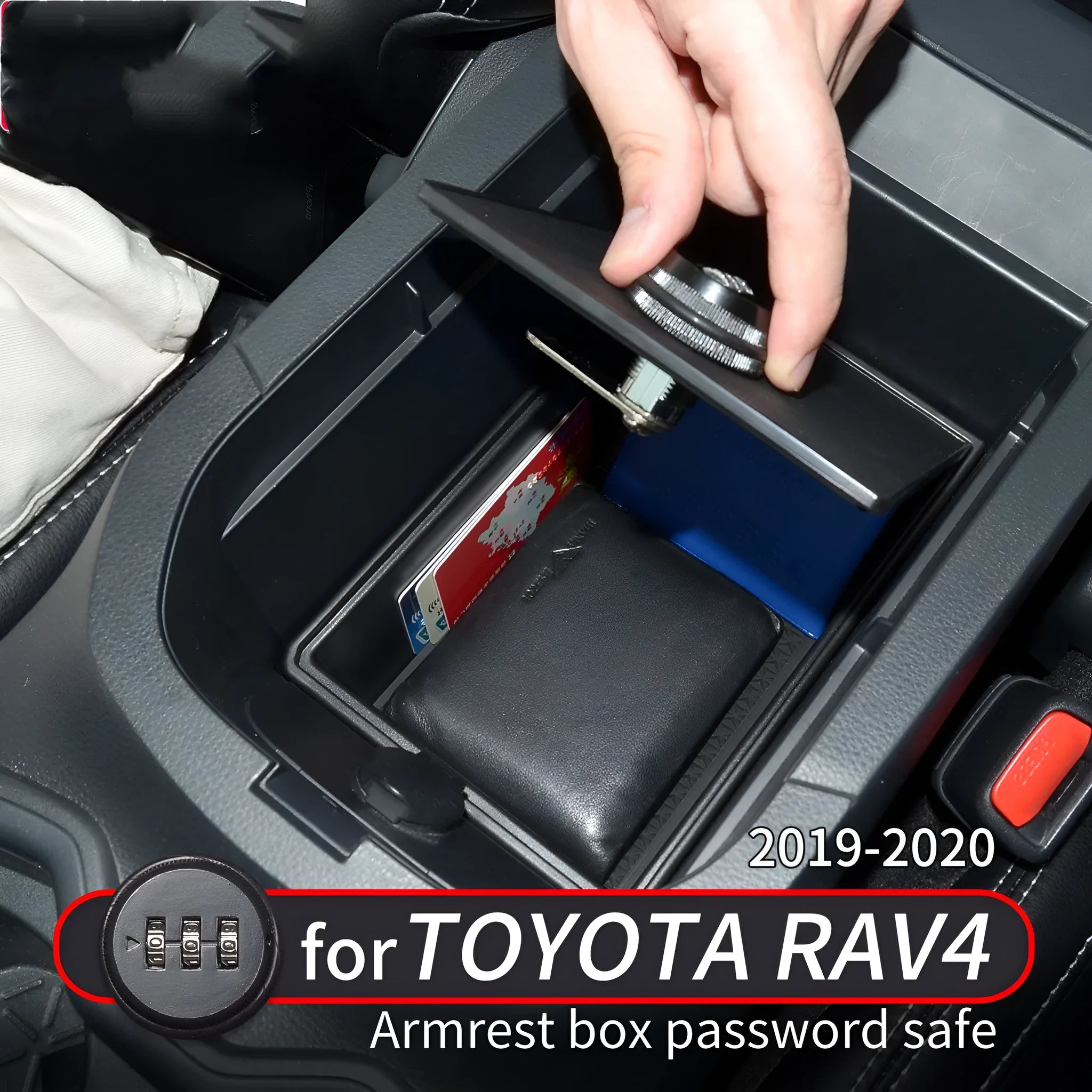 Black car armrest storage box for 2020-2021 RAV4 Rongfang Willanda ABS plastic PU leather