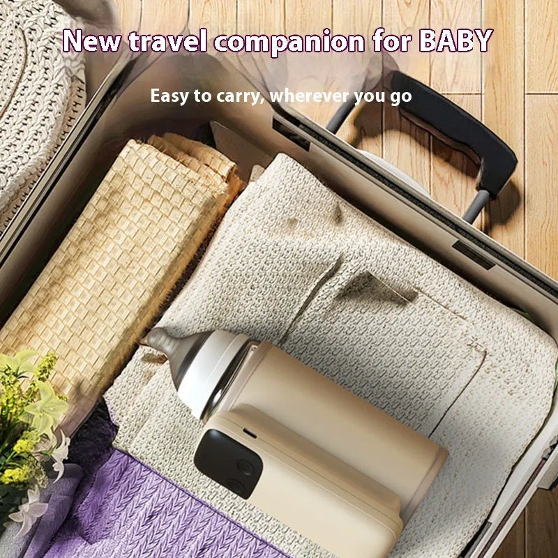 Universal baby bottle insulation warmer with 8000mAh fast-charge battery, charger, and instruction manual.