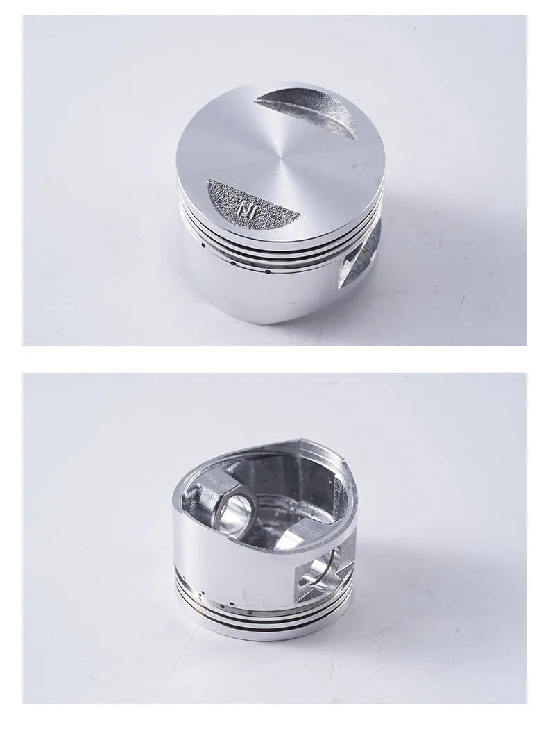 Motorcycle engine piston kit with aluminium alloy piston and steel oil ring for 57.4mm cylinder