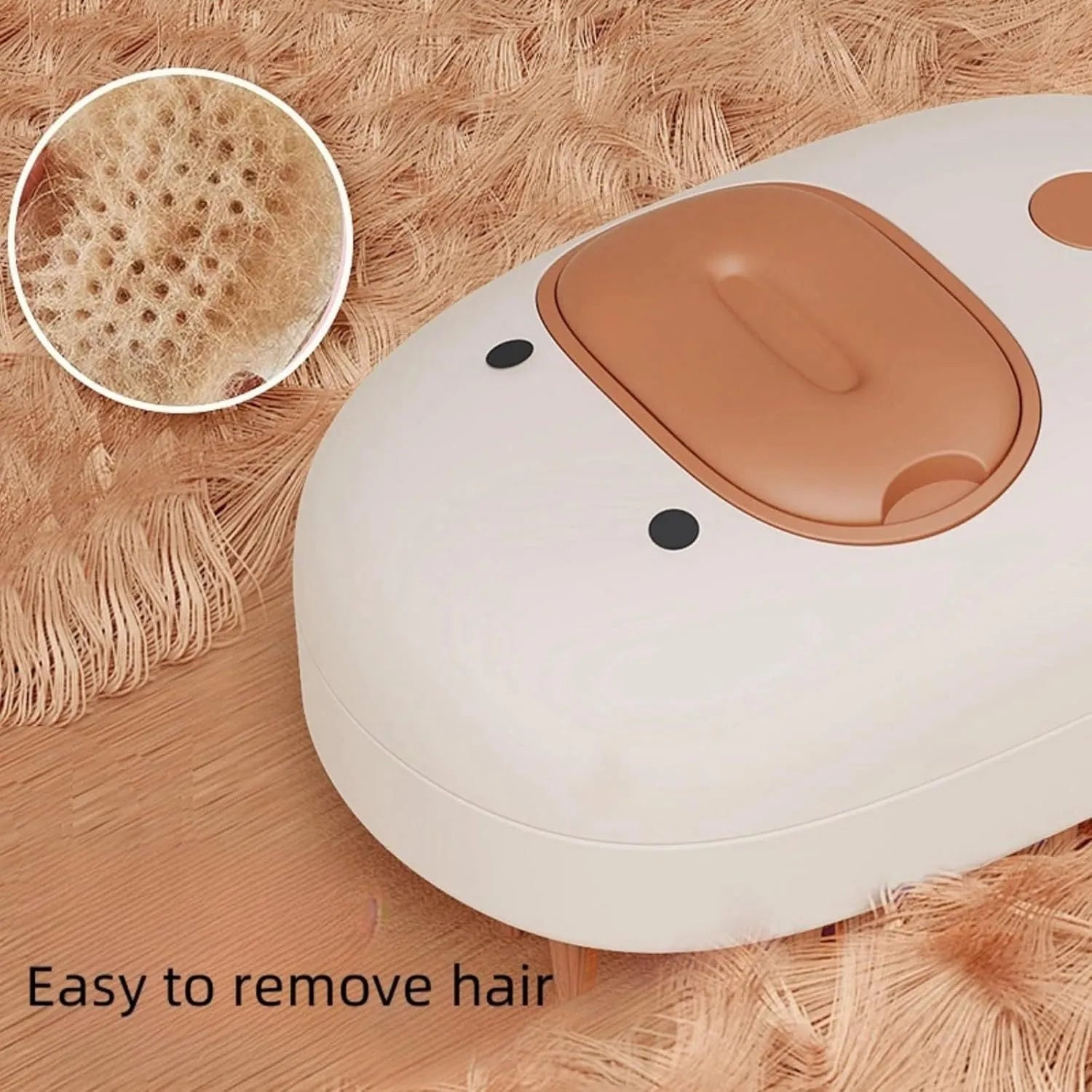 White rechargeable steam brush for cats and dogs with silicone grooming teeth and water tank
