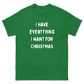 Summer loose short sleeves t-shirt round neck green polyester fibre leisure top on white background
