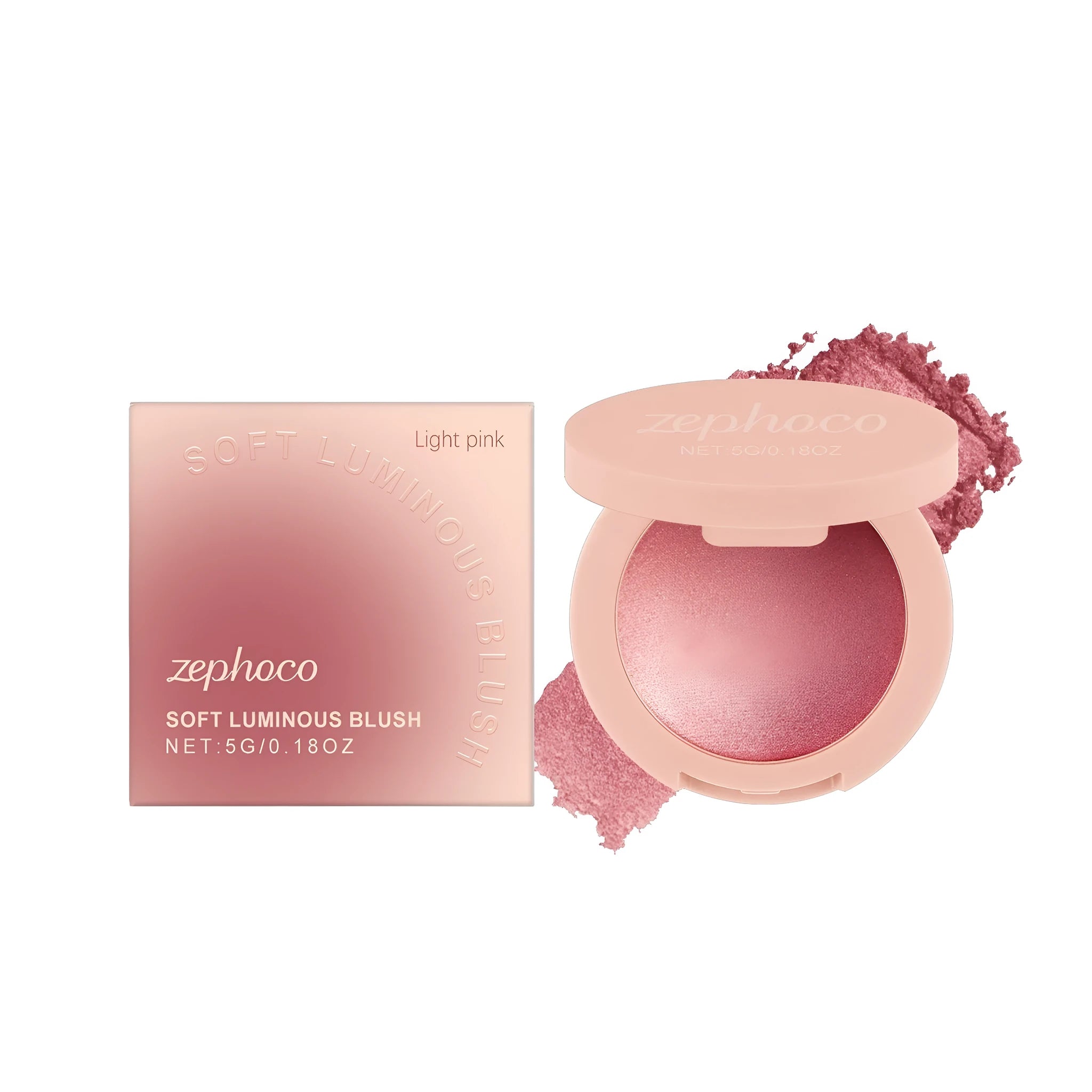 Soft Luminous Blush face powder in three shades: Nude Pink, Pale Pink, and Pink