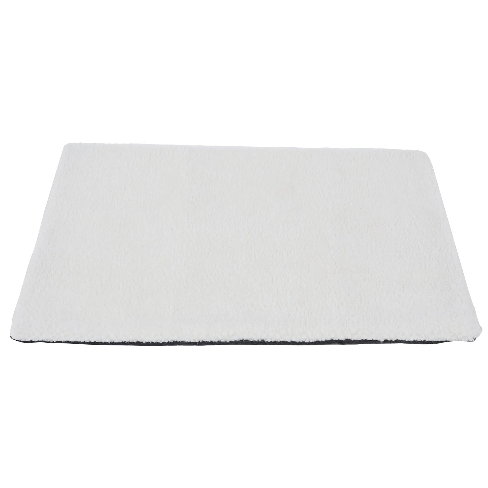 Self-heating plush pet bed pad for cats available in grey, white and yellow colours