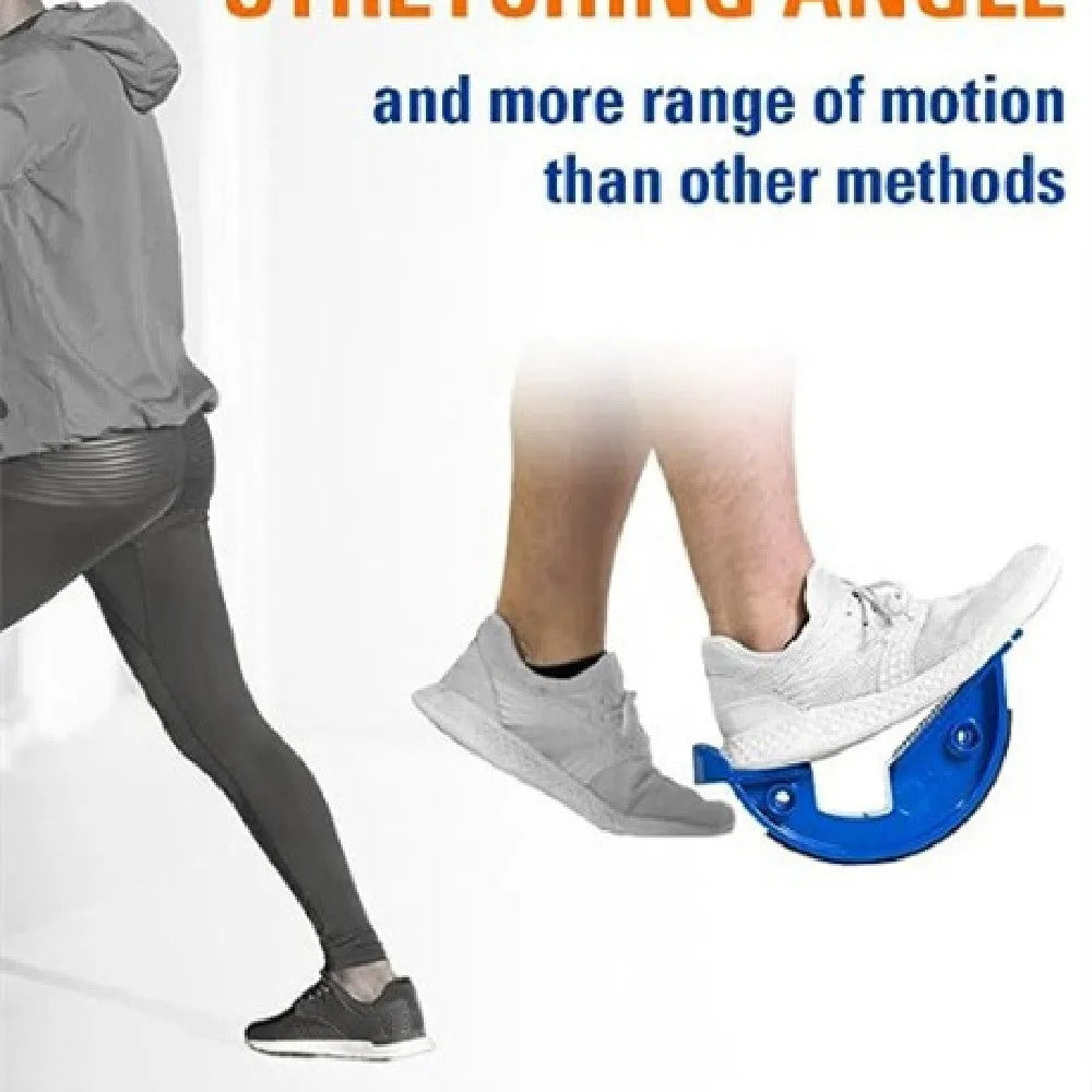Blue ABS plastic lower leg stretcher with diagonal pedal design for home exercise