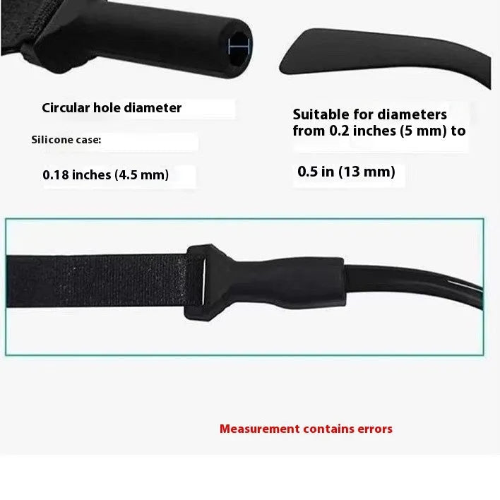 Black adjustable glasses cord with silicone earpiece hooks for spectacle retention
