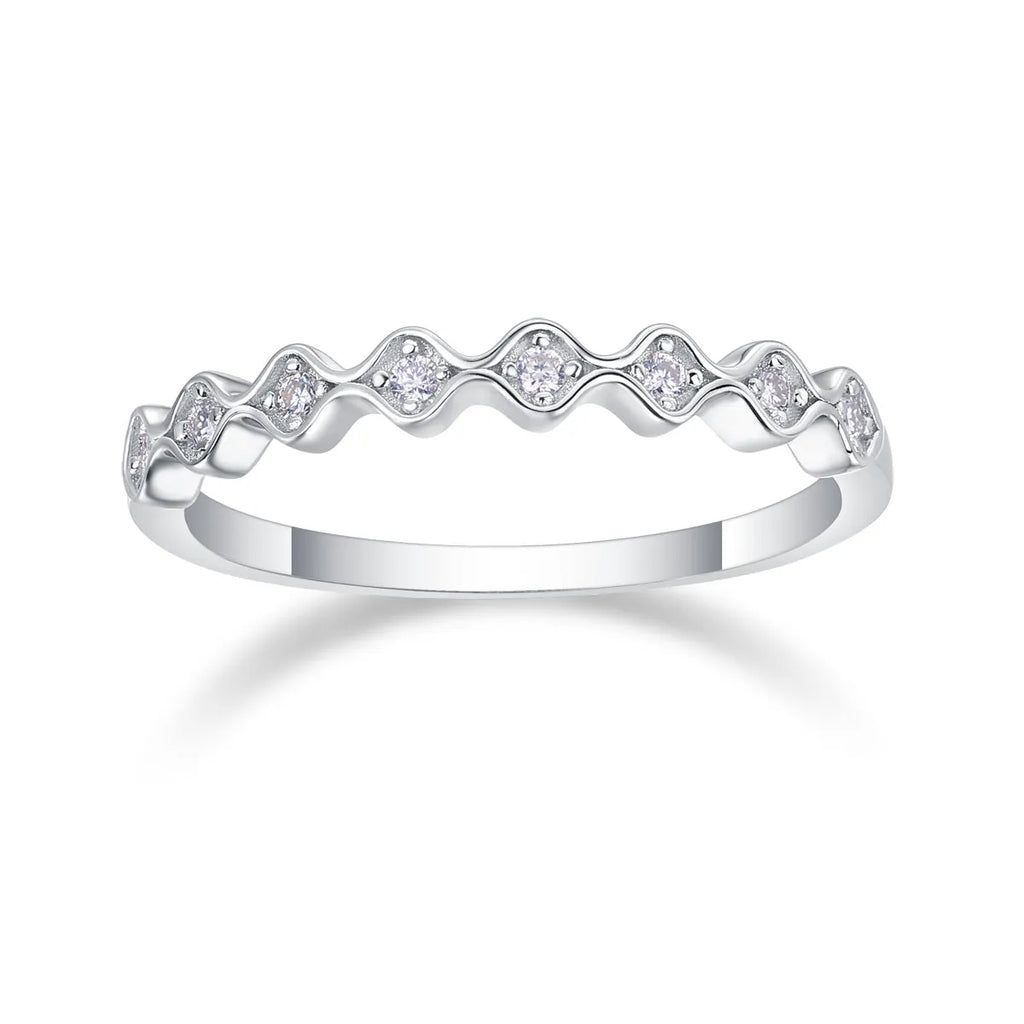 Moissanite wedding ring set S925 silver platinum-plated with GRA certificate gift box sizes 5-9