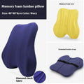 Grey lumbar support pillow for office chairs measuring 40x40x8cm with contoured design