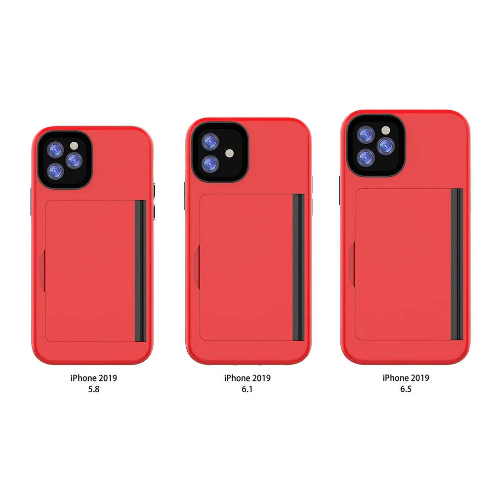 Simple solid colour mobile phone case for iPhone 11, Pro and Pro Max in black, shown from the back.