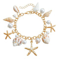 Women's alloy star charm waist chain and matching bracelet jewellery set on white background