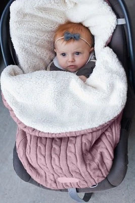 Cozy and warm baby stroller sleeping bag with plush lamb cashmere lining and cotton wool fill for superior winter comfort and protection