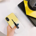 Candy double colour TPU ring stand case for iPhone X 8 7 6 6s Plus - shockproof protective back cover in yellow
