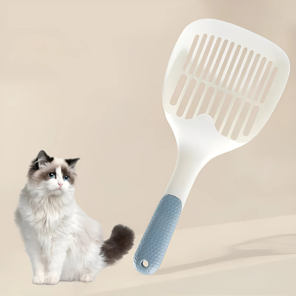Large plastic cat litter shovel scoop with sieve holes for waste removal