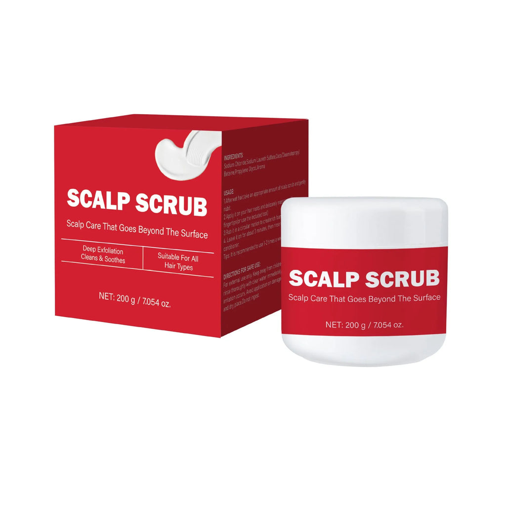 FP-B007 exfoliating scalp scrub shampoo with anti-itching properties in 200g packaging