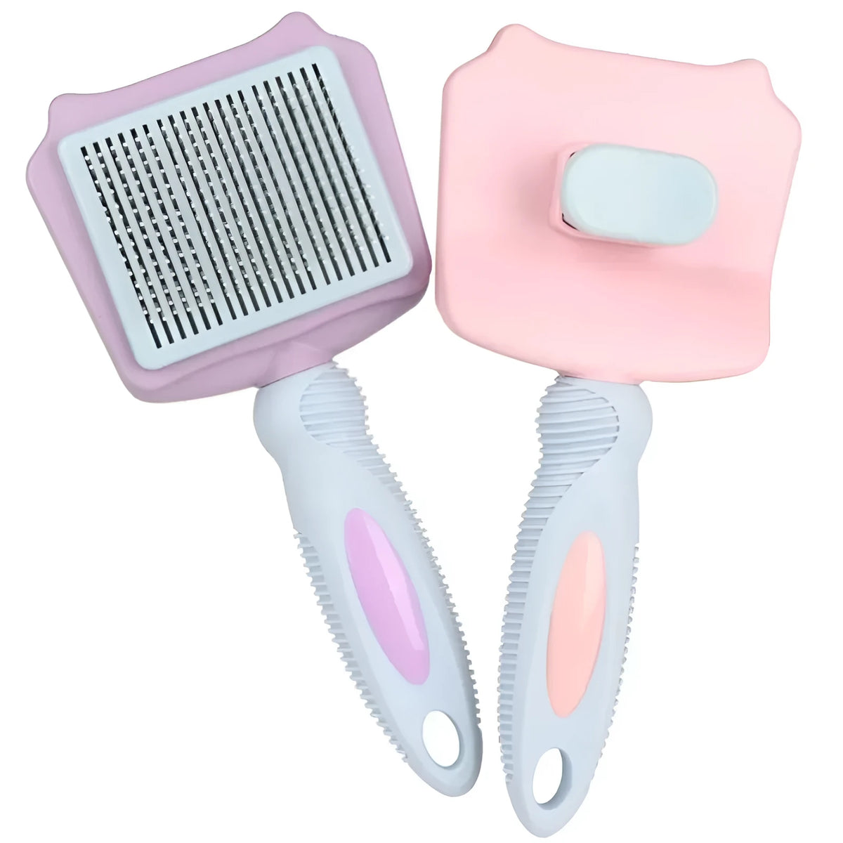 Self-cleaning dog and cat grooming brush for large dogs, knot opening massage comb in blue, pink or purple