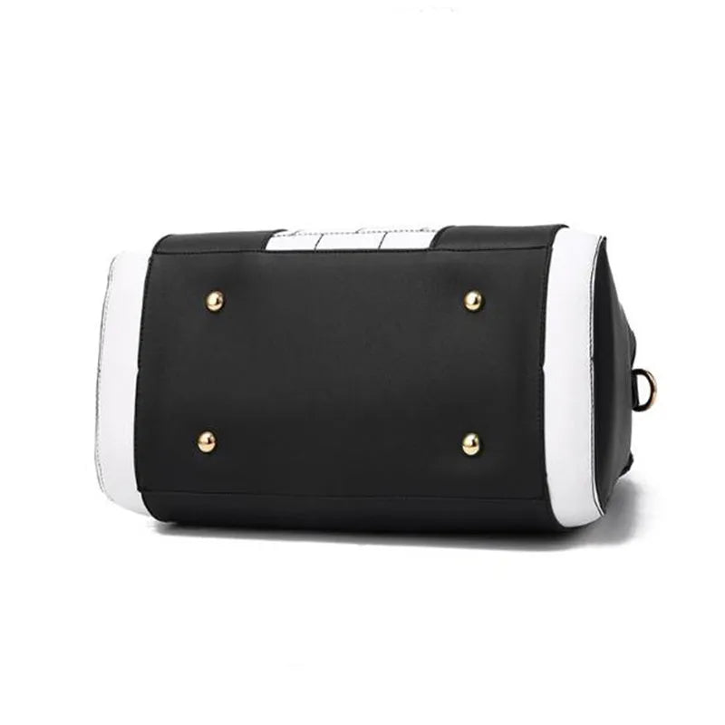 Large PU leather shoulder bag for women, horizontal square shape with car suture design, zipper closure, available in multiple colours