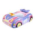 Pink children's inflatable swimming ring with mini steering wheel and sports car boat cartoon design