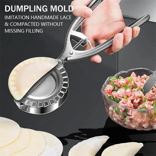 Stainless steel dumpling maker tool for crafting perfect homemade dumplings and other filled pastries