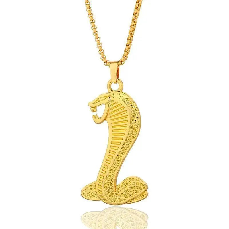 Geometric gold tone alloy necklace for women with an inlaid zircon stone pendant.
