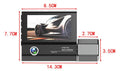 Black 3-lens car dash camera with touch screen for HD 1080P recording.