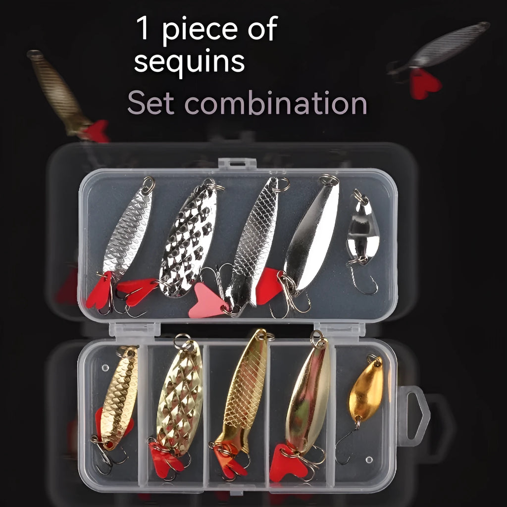 Metal sequin components in gold and silver for building pineapple style box iron fishing lure false baits.