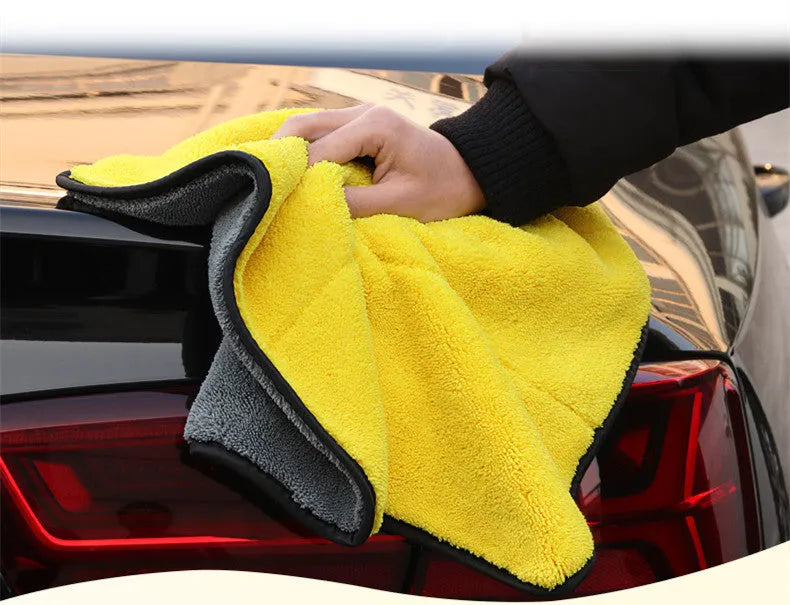 Thickened high-density double-sided velvet car wash towel 30x60 cm coral fleece microfiber