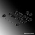 Black and milky white mechanical keyboard stabiliser sets for 6.25U and 7U spacebar layouts