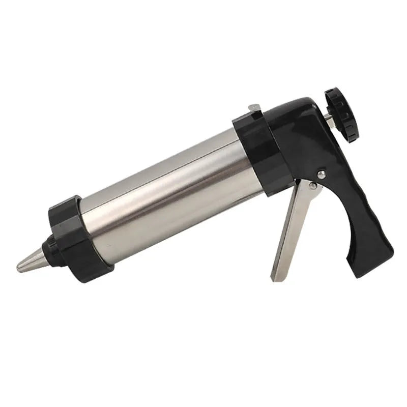 Stainless steel biscuit press cookie machine with 13 moulds and 8 nozzles in a gift box