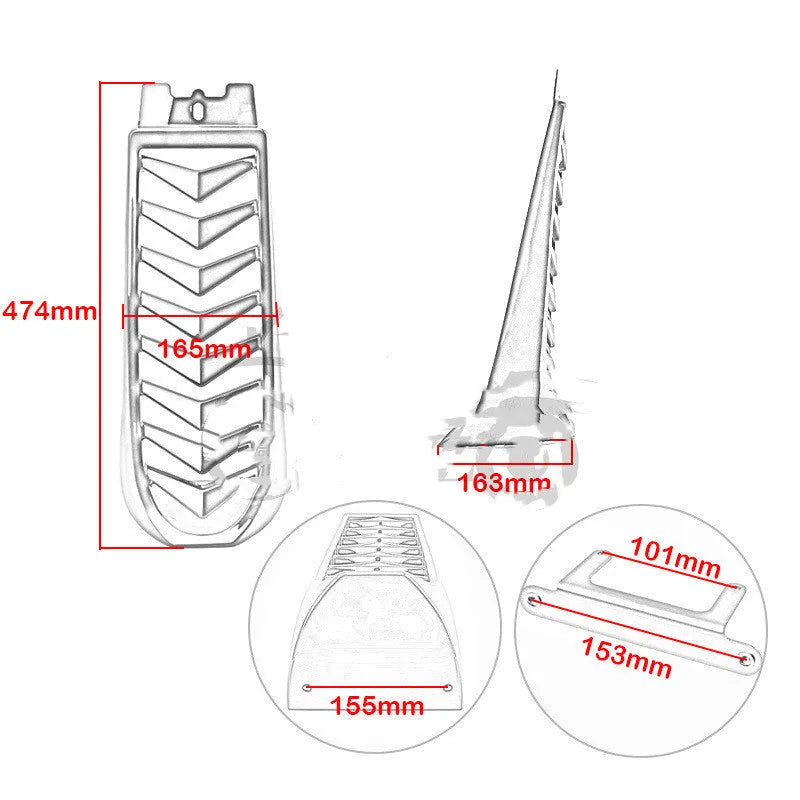 Bright black motorcycle air guide bushing for Soft Tail Breakout modified cars
