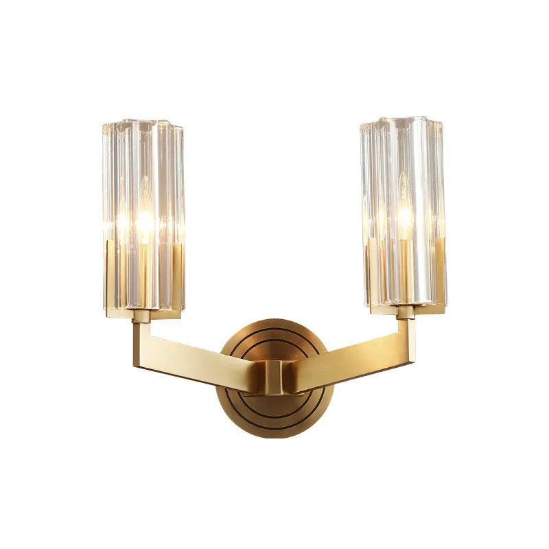 Modern copper wall lamp with single head and double head configuration options