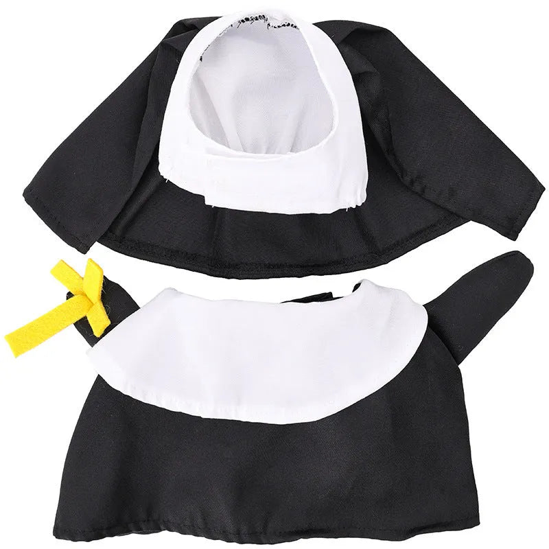 Black polyester nun Halloween costume for cats and dogs with free-size fitting