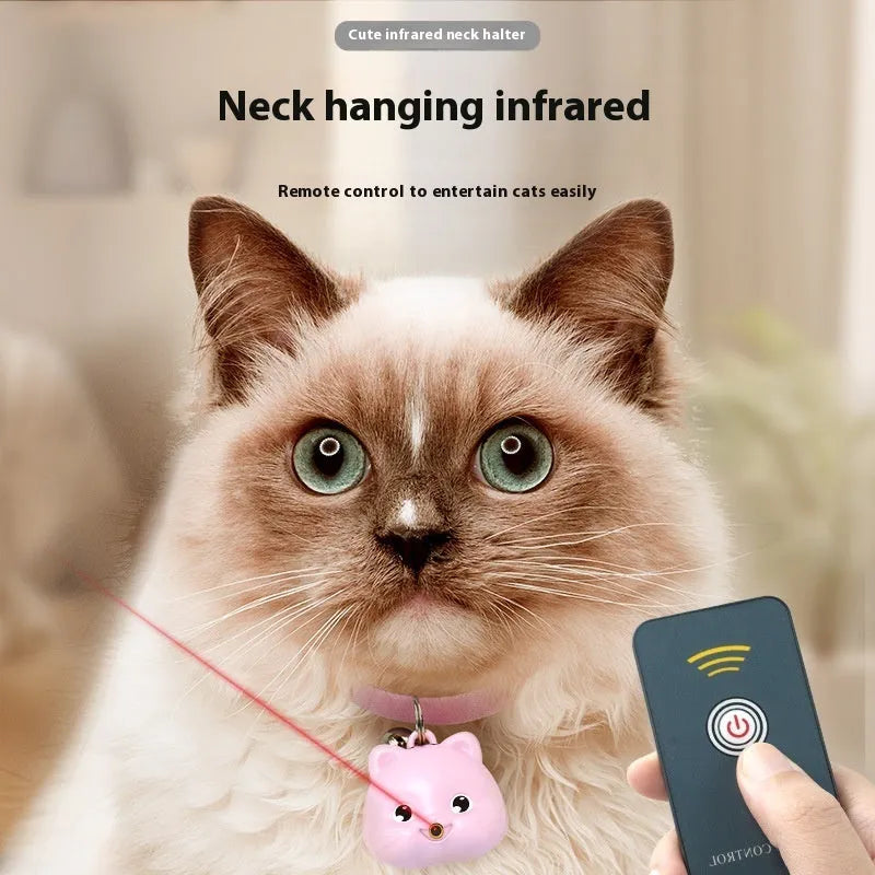 Rechargeable remote control cat training collar with infrared halter coil in pink and blue colour options