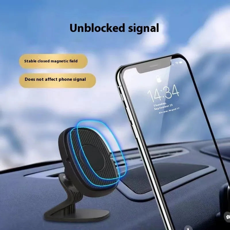Black magnetic car phone holder for navigation with strong magnetic suction, single mobile phone holder for in-car use