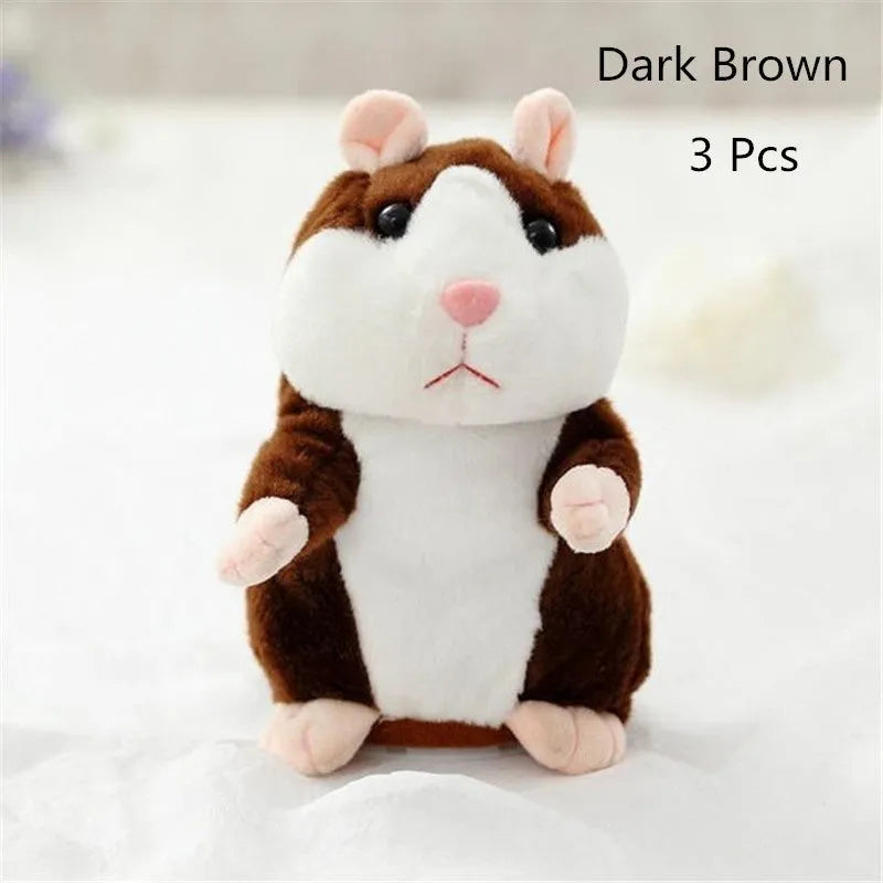 15 cm light brown talking hamster plush toy with head bobbing and voice repeat function