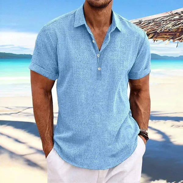 Men's light grey cotton blend lapel cardigan with long sleeves and loose fit for business casual wear