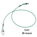 54cm anti-bite steel wire fishing accessories with double buckle pins in green, black and red colours