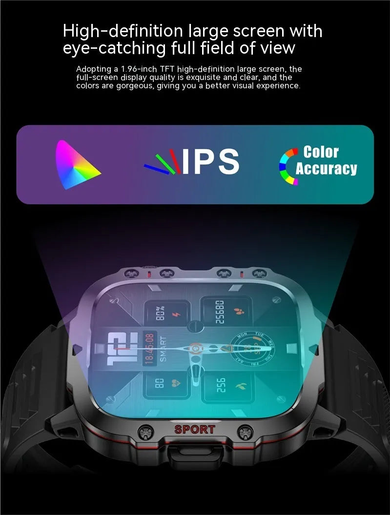 QX11 smart watch displaying health metrics on TFT screen with black silicone strap