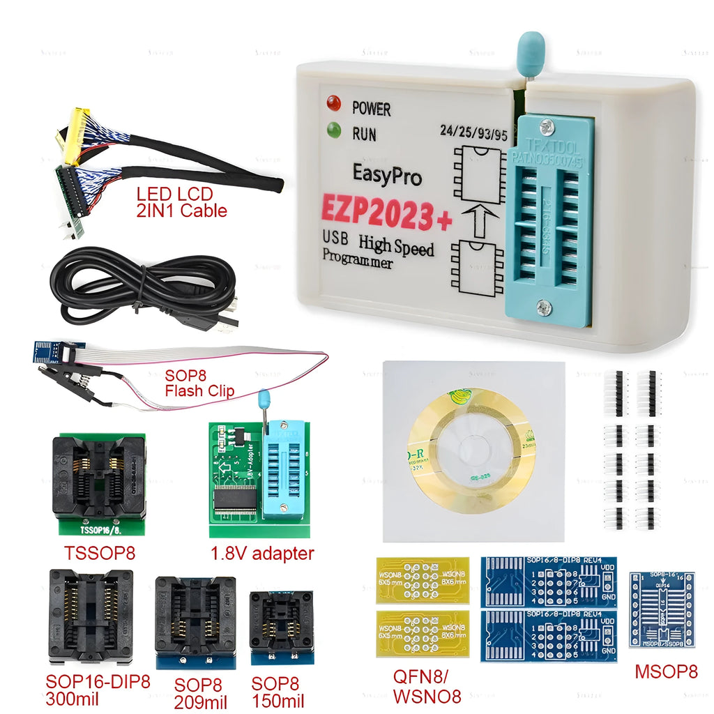 EZP2023 high-speed programmer automotive fault detector with USB cable and chip socket
