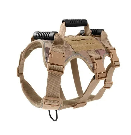 Dog chest harness anti-rush reflective breathable in black, camouflage, green, khaki for medium large dogs