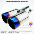 Car exhaust pipe back segment metal universal muffler tail hood decoration double baked blue flat mouth