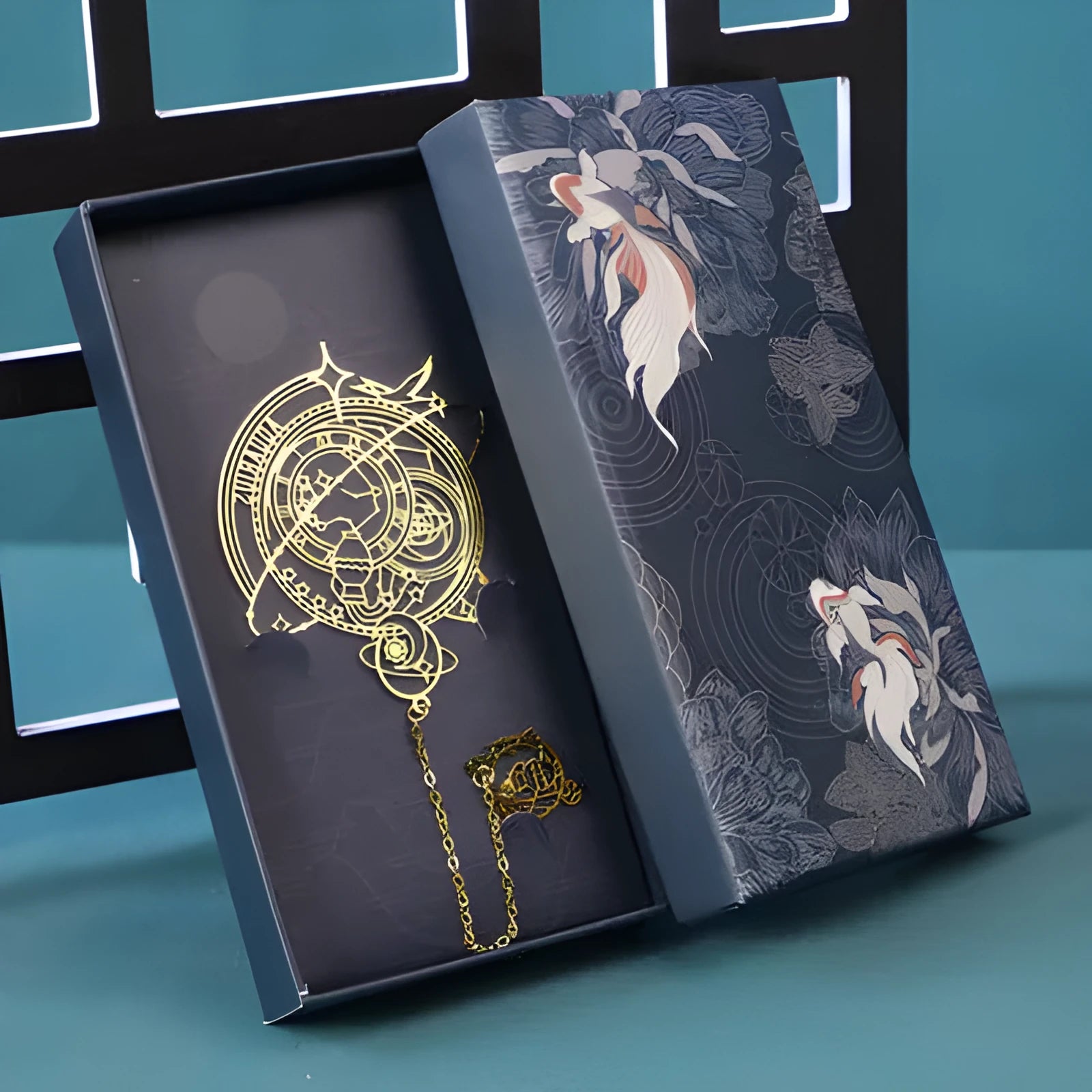 Twelve Constellations Series metal bookmark with brass hollowed-out zodiac design