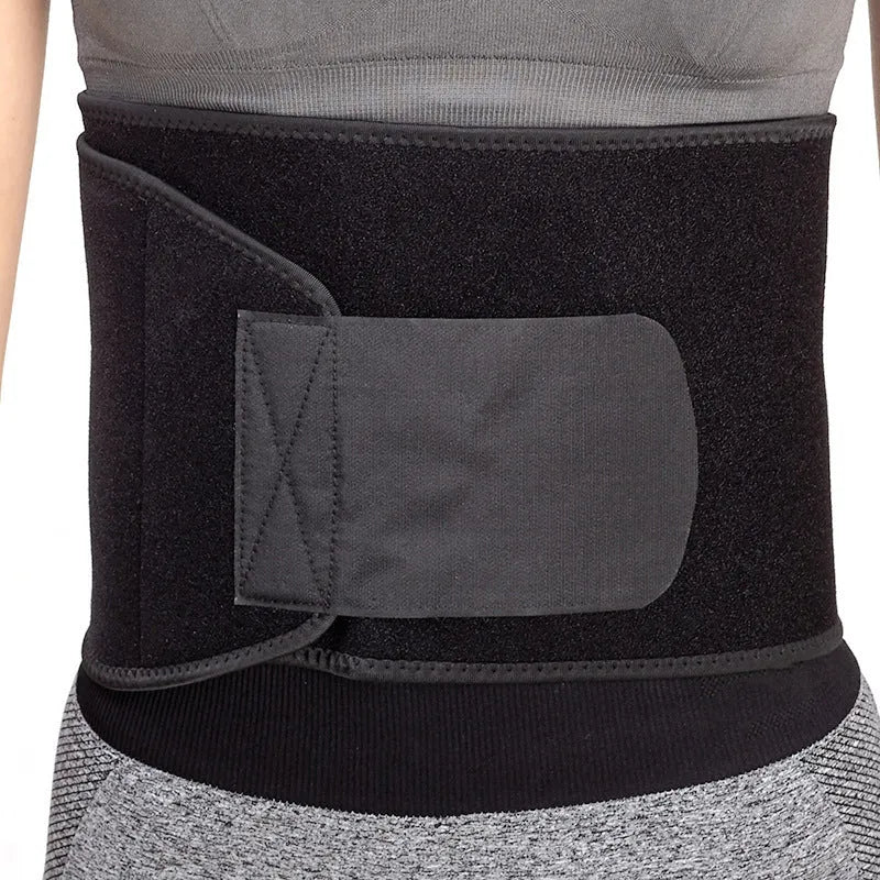 Black sports waist and abdominal support belt for yoga and fitness body shaping